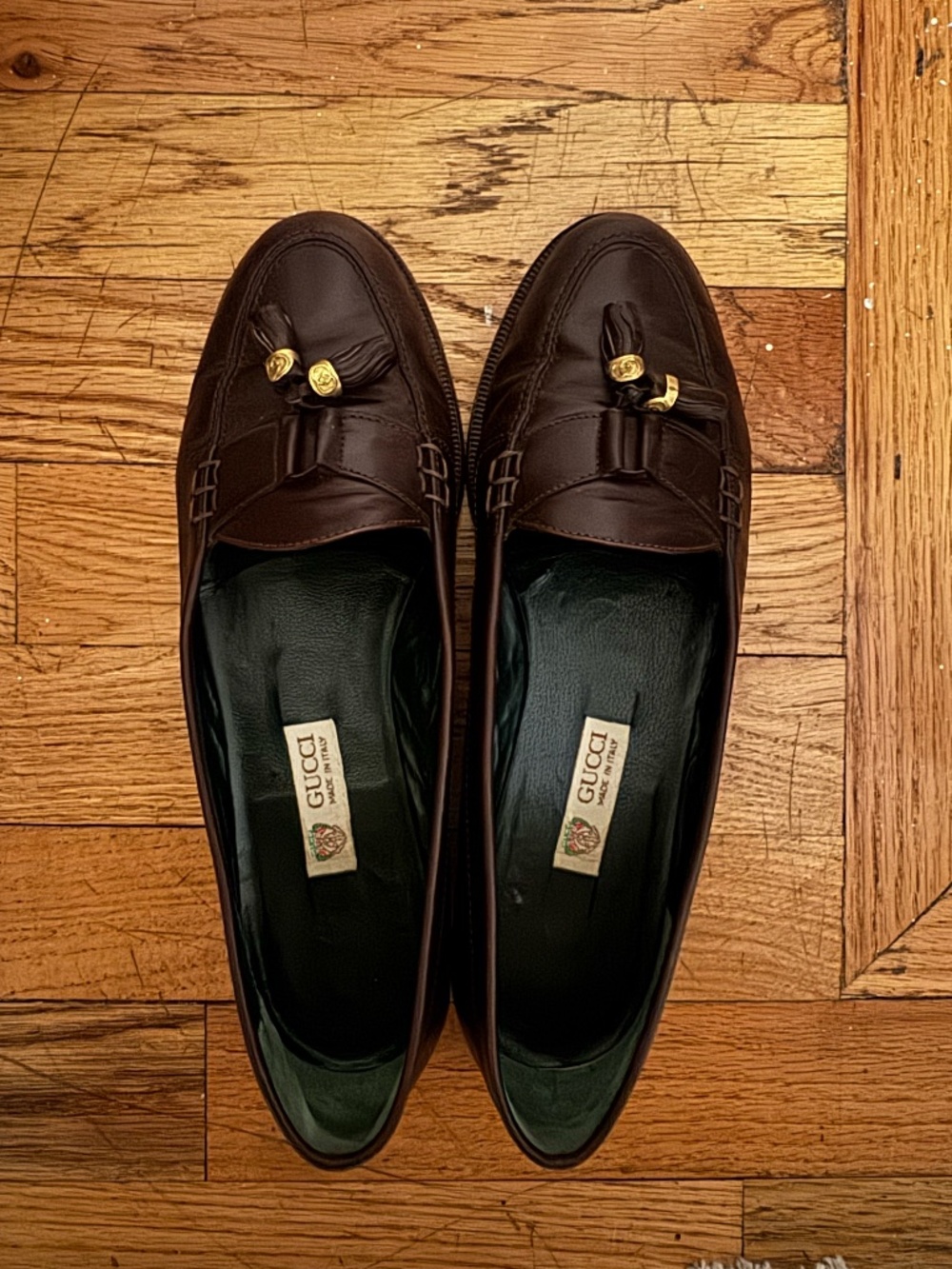 Vintage Authentic Gucci Dark Brown Tassel Loafers - Size 38.5 - Picture 4 of 8